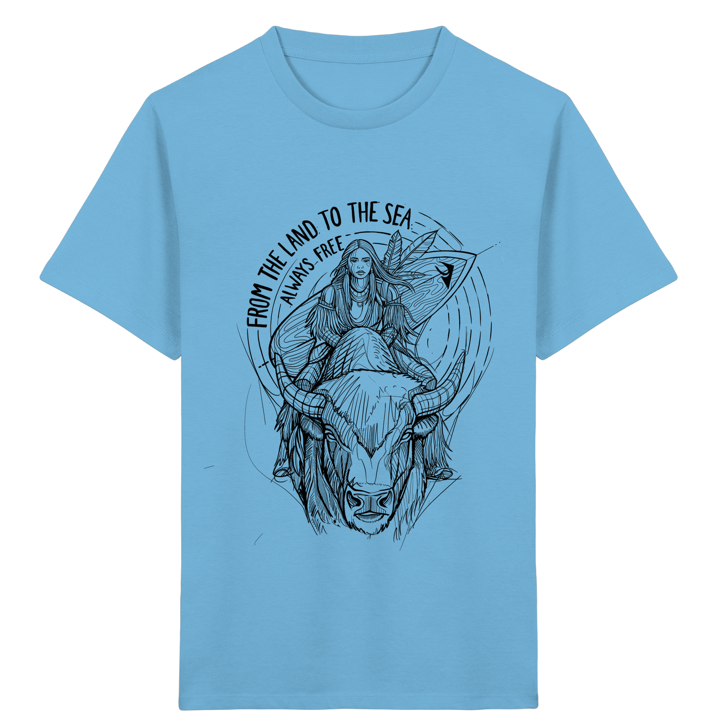 "From the land to the sea, always free" - Kids Organic Shirt