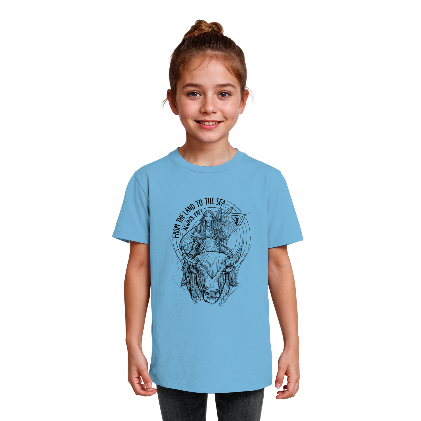 "From the land to the sea, always free" - Kids Organic Shirt