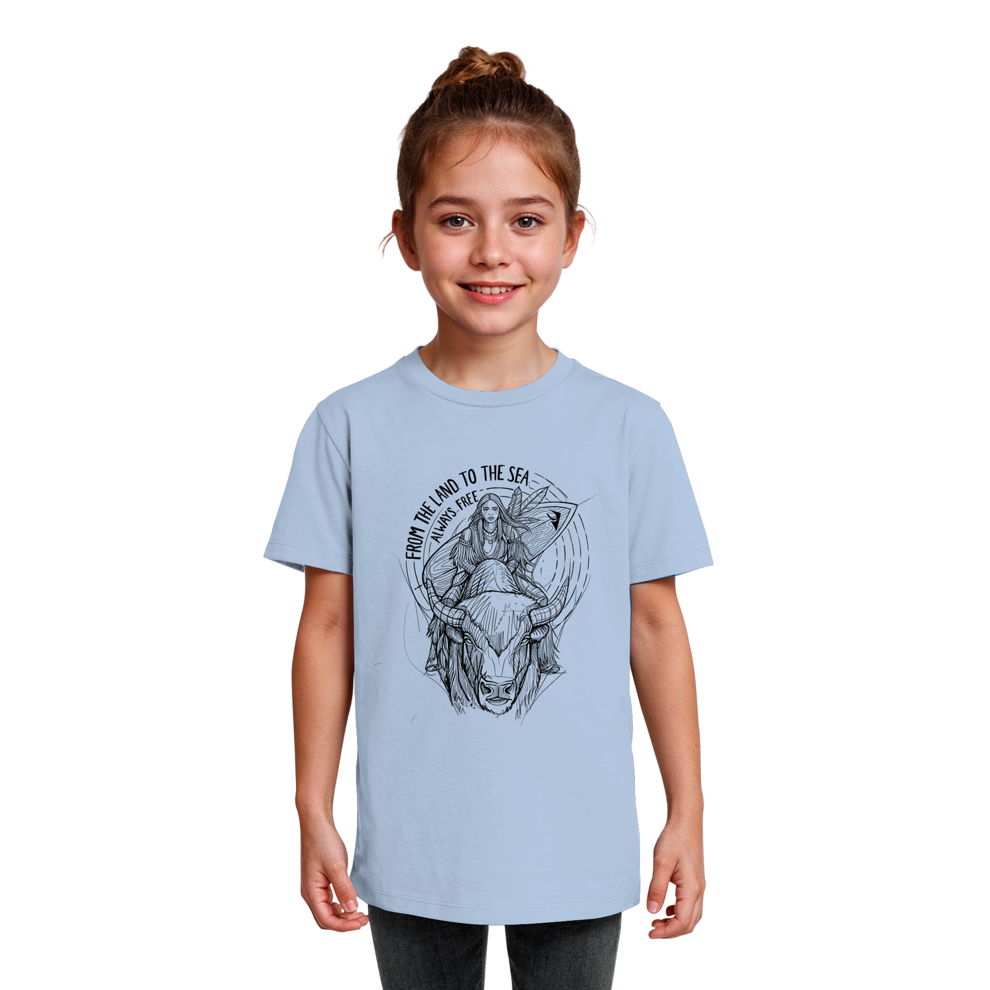 "From the land to the sea, always free" - Kids Organic Shirt