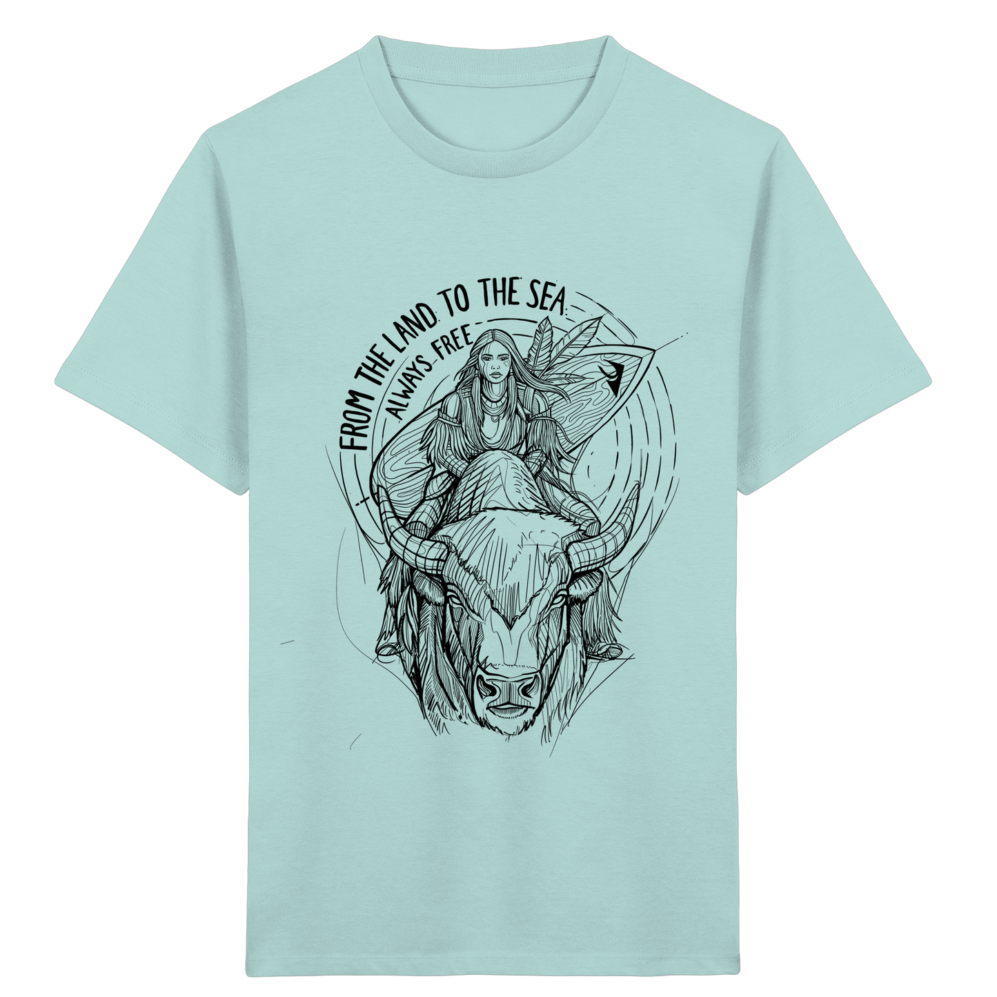 "From the land to the sea, always free" - Kids Organic Shirt