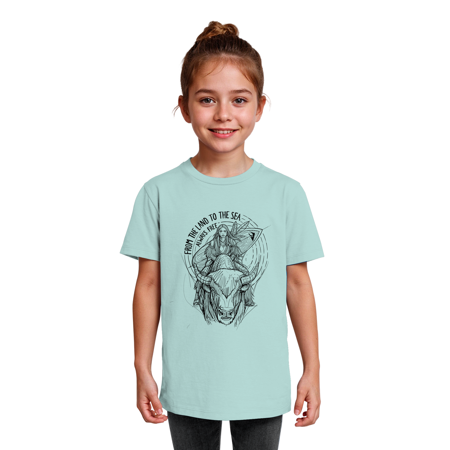 "From the land to the sea, always free" - Kids Organic Shirt