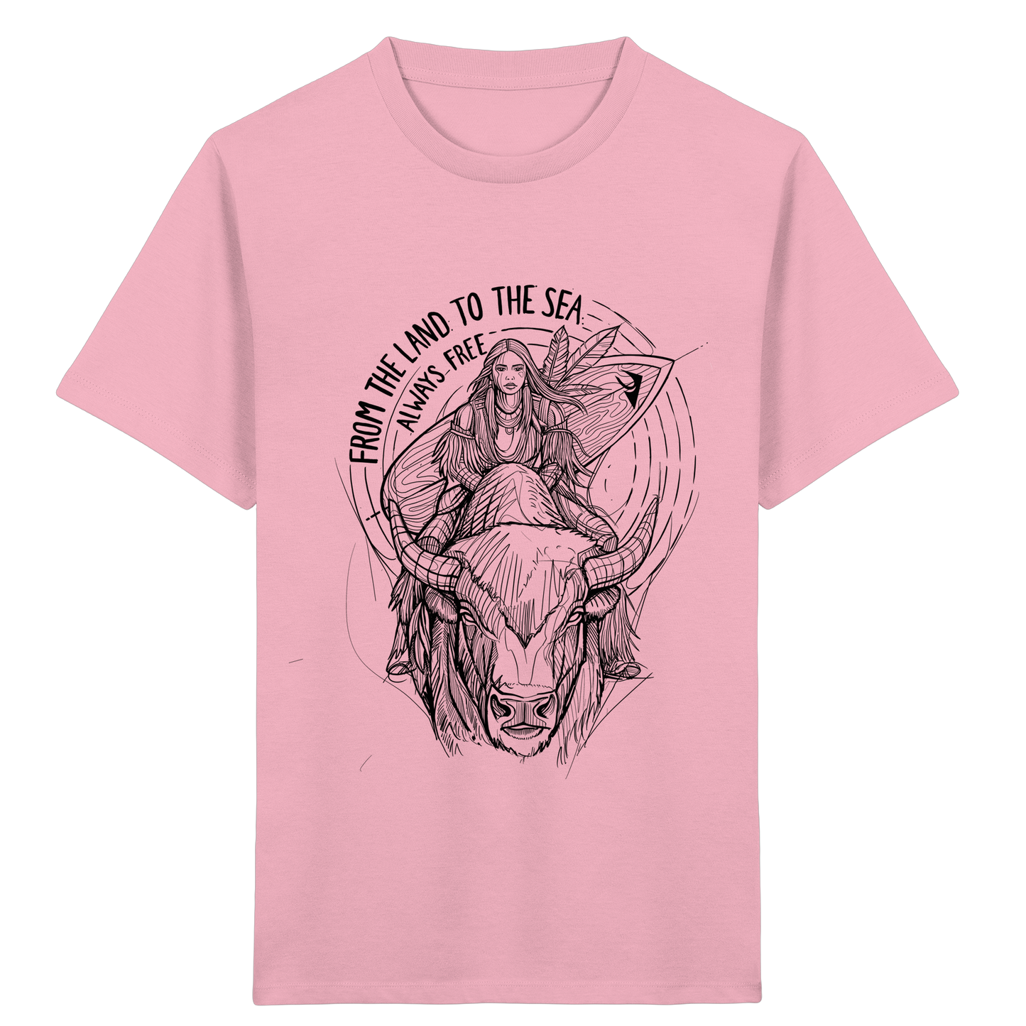 "From the land to the sea, always free" - Kids Organic Shirt