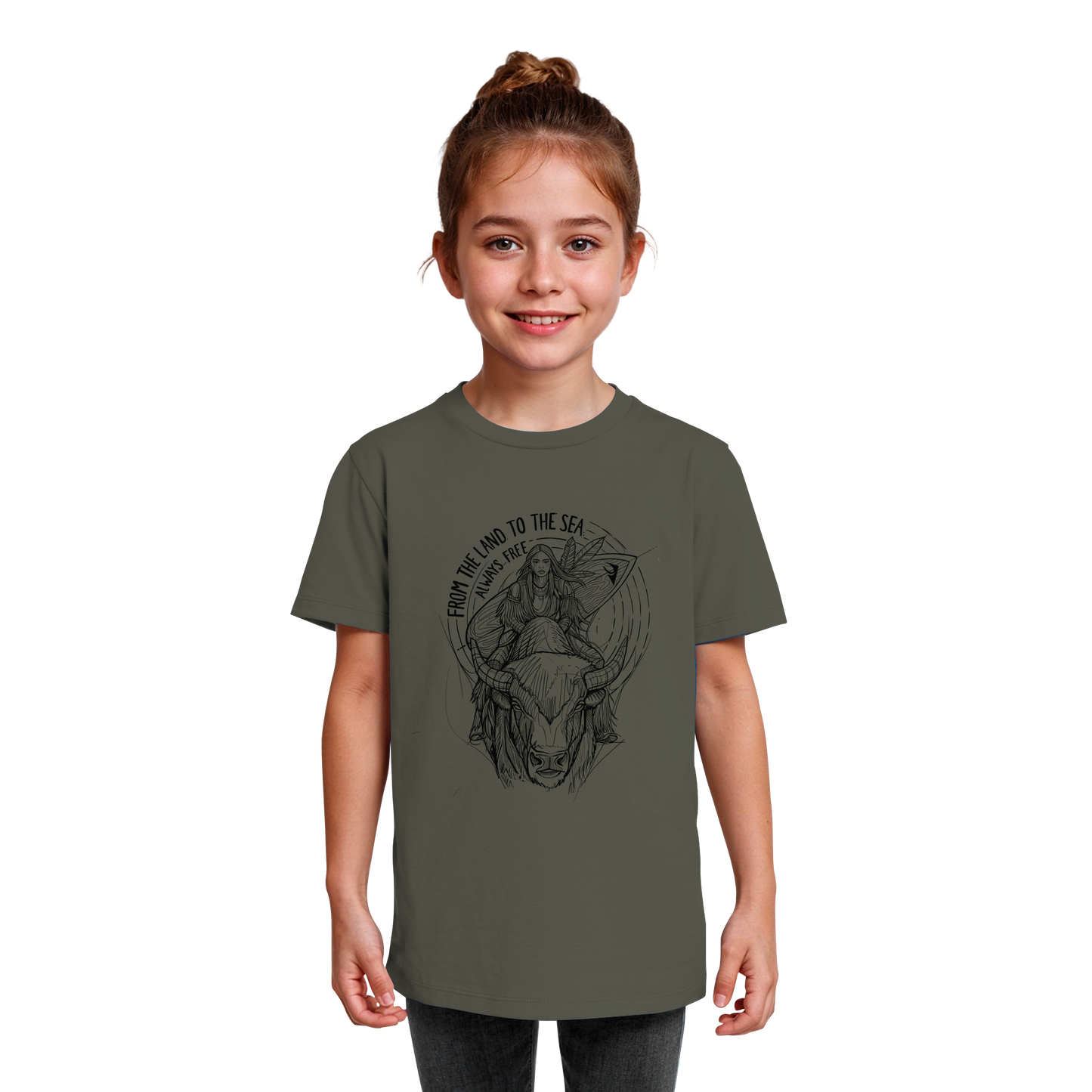 "From the land to the sea, always free" - Kids Organic Shirt