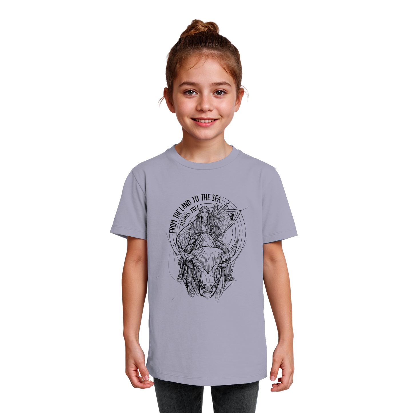 "From the land to the sea, always free" - Kids Organic Shirt