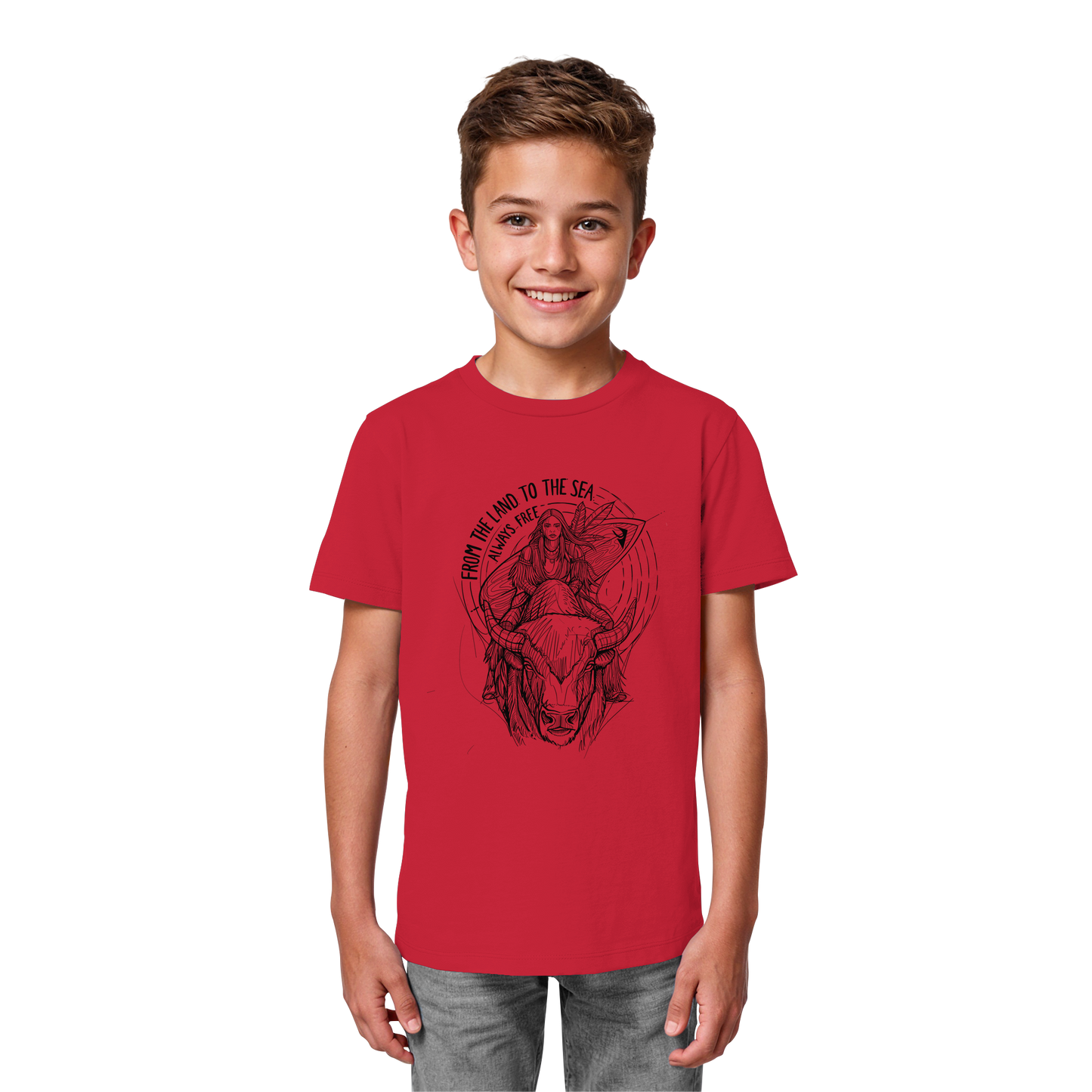 "From the land to the sea, always free" - Kids Organic Shirt