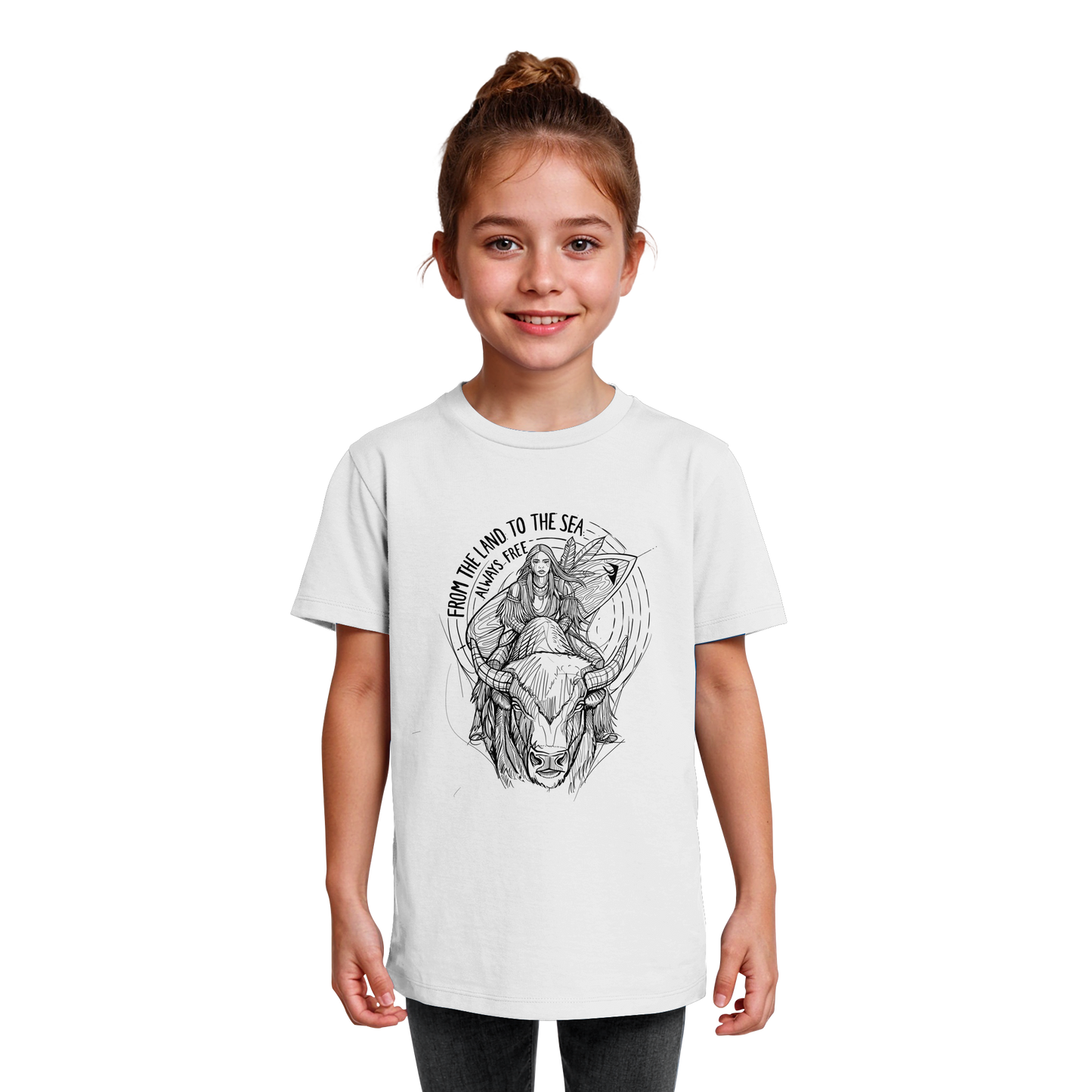 "From the land to the sea, always free" - Kids Organic Shirt