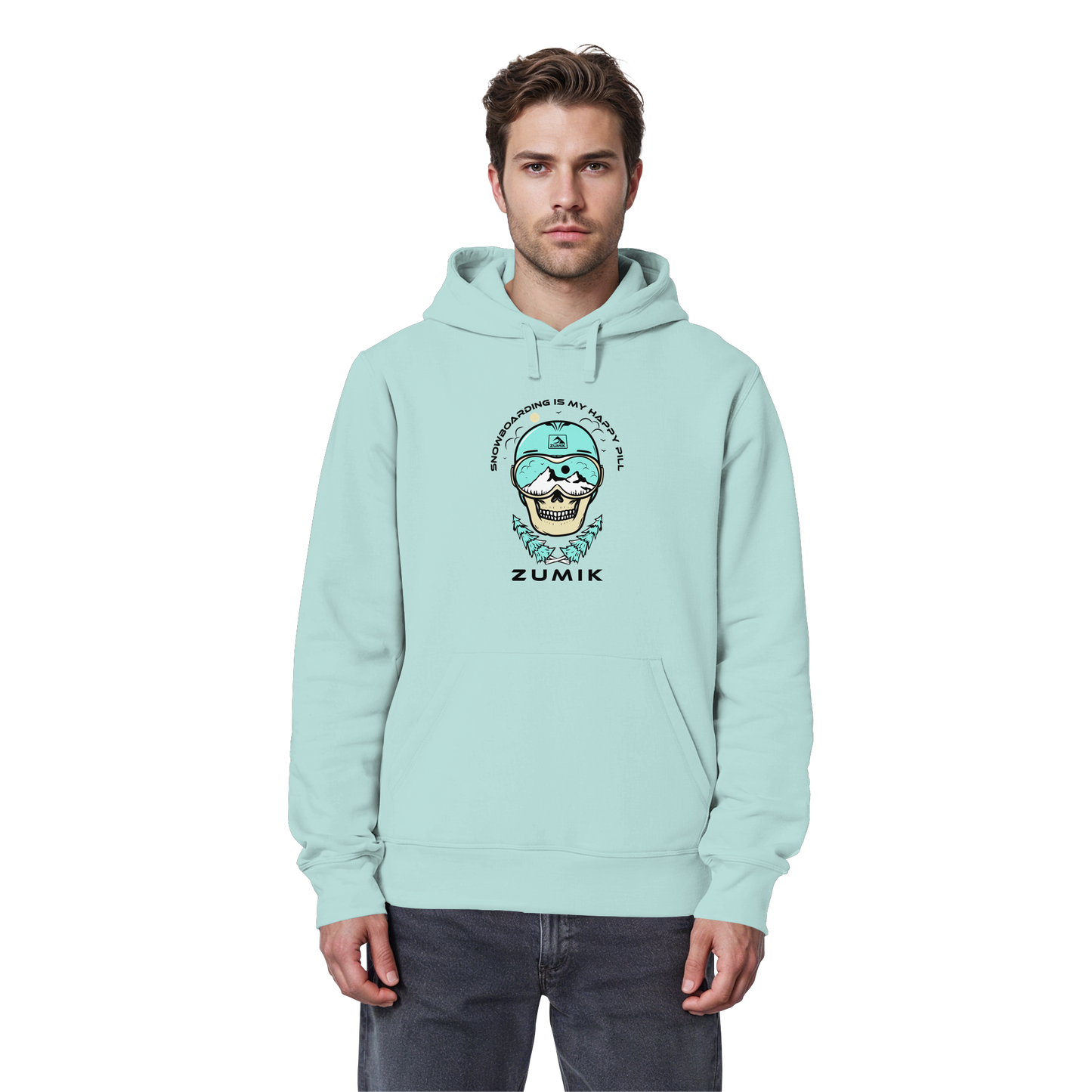 Zumik Planet - "Snowboarding is my happy pill" - Organic Shirt - Organic Basic Hoodie