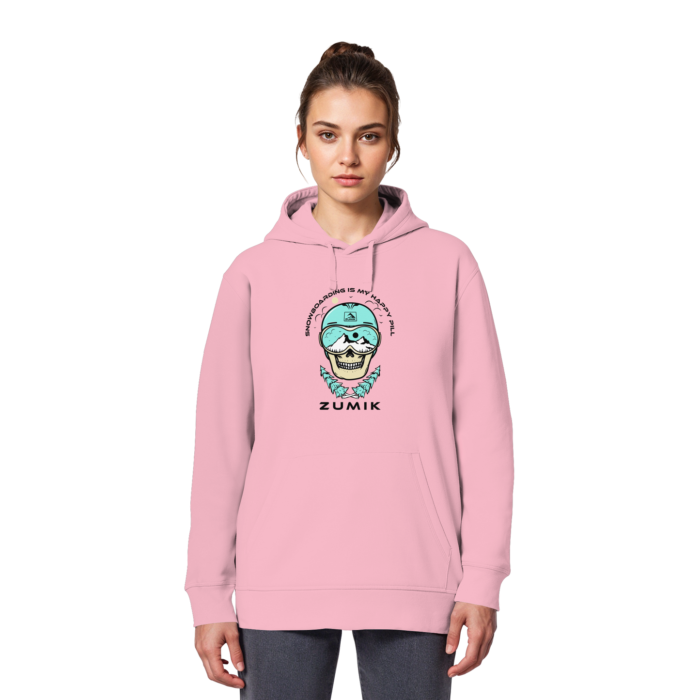Zumik Planet - "Snowboarding is my happy pill" - Organic Shirt - Organic Basic Hoodie