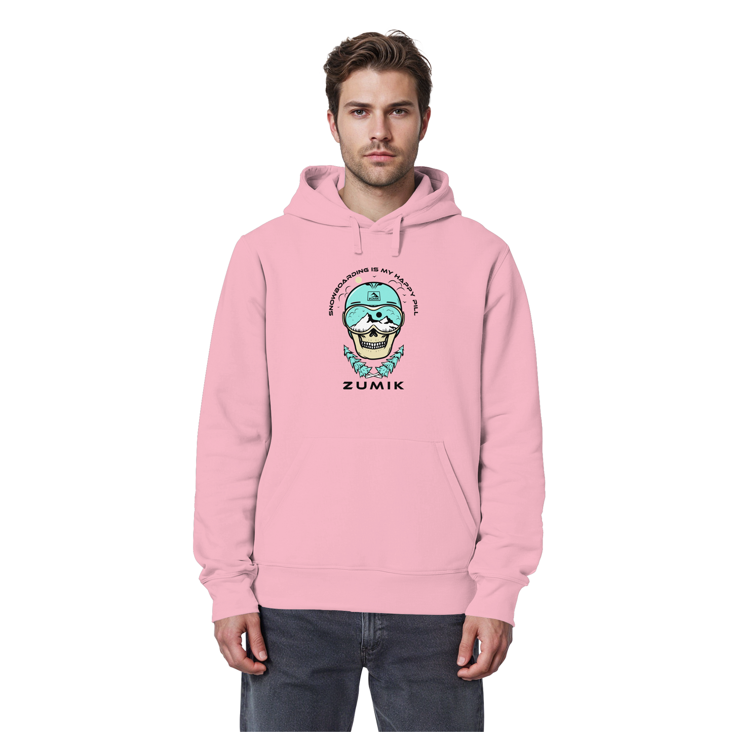 Zumik Planet - "Snowboarding is my happy pill" - Organic Shirt - Organic Basic Hoodie