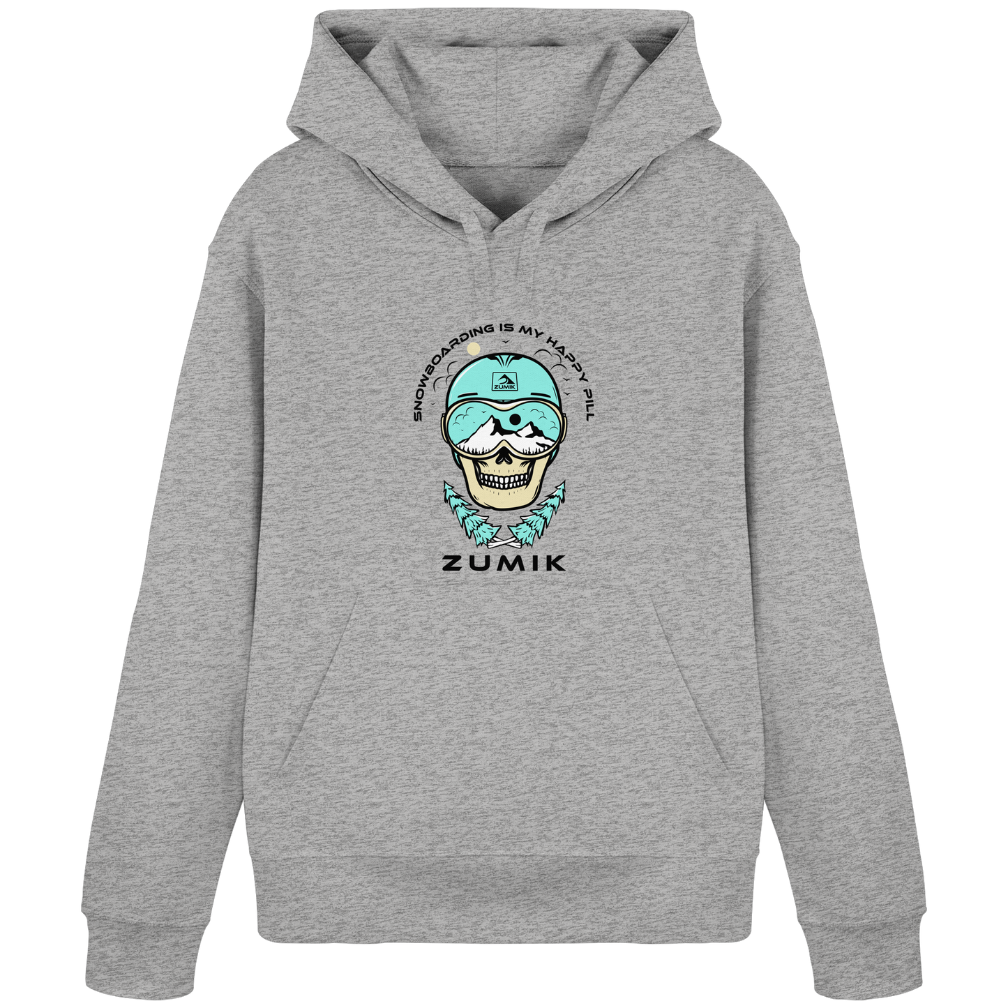 Zumik Planet - "Snowboarding is my happy pill" - Organic Shirt - Organic Basic Hoodie