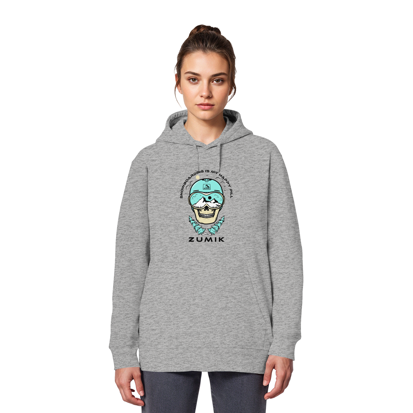 Zumik Planet - "Snowboarding is my happy pill" - Organic Shirt - Organic Basic Hoodie