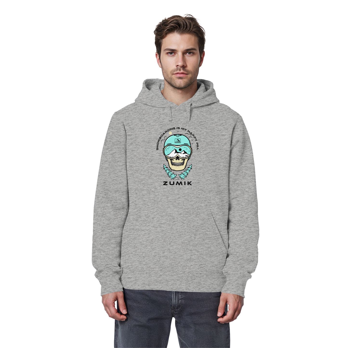 Zumik Planet - "Snowboarding is my happy pill" - Organic Shirt - Organic Basic Hoodie