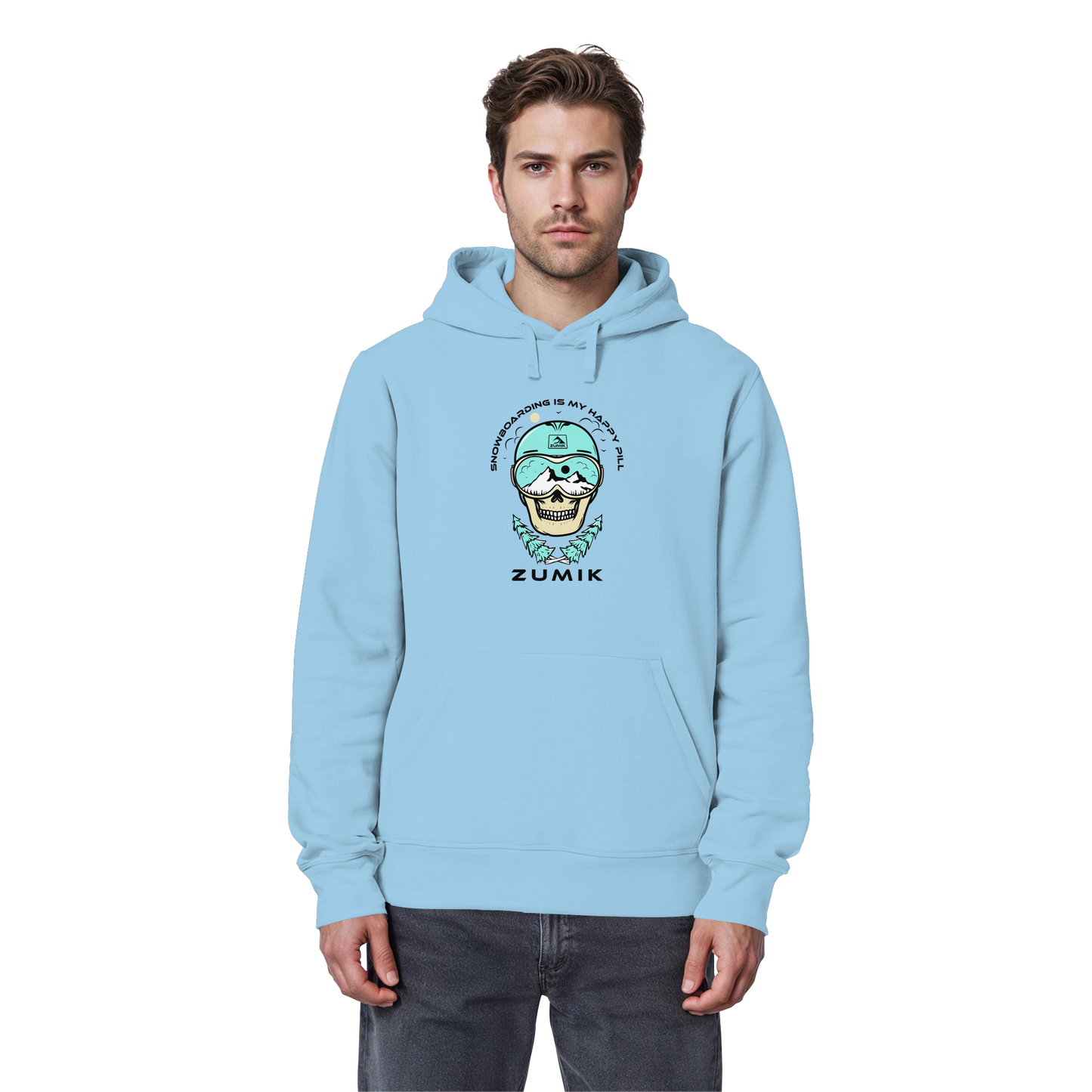 Zumik Planet - "Snowboarding is my happy pill" - Organic Shirt - Organic Basic Hoodie