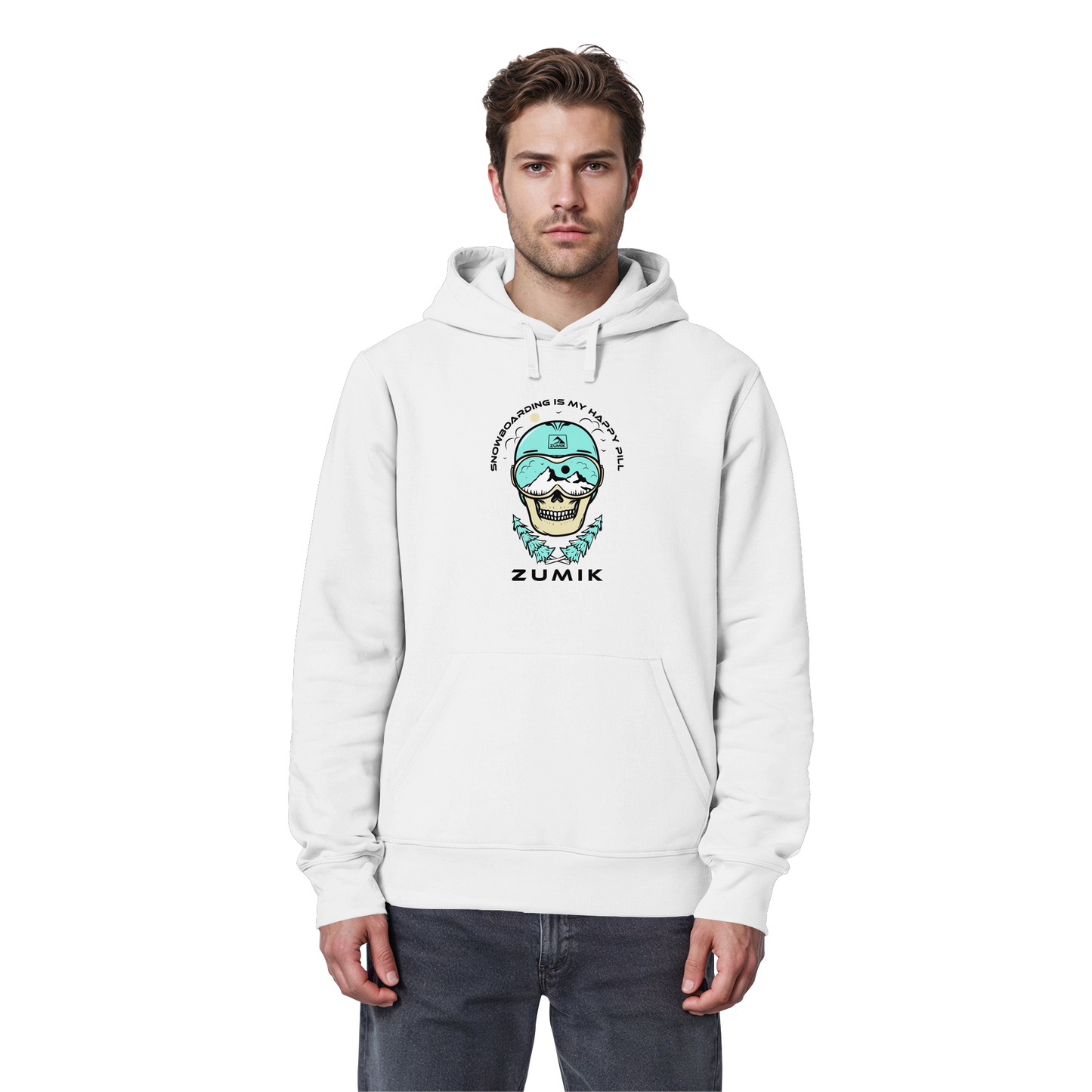 Zumik Planet - "Snowboarding is my happy pill" - Organic Shirt - Organic Basic Hoodie
