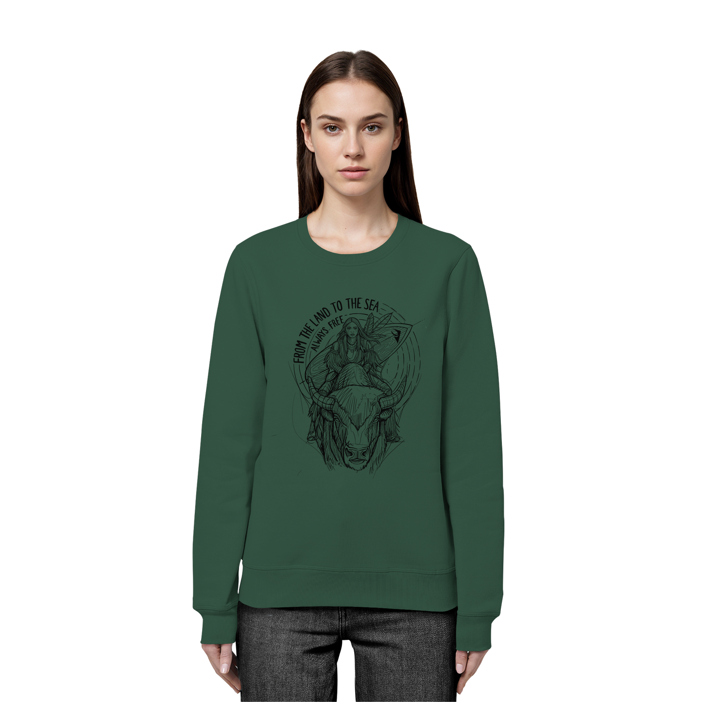 From the land to the sea, always free - Organic Basic Unisex Sweatshirt