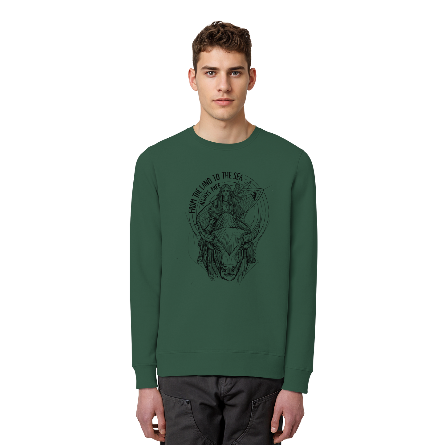 From the land to the sea, always free - Organic Basic Unisex Sweatshirt