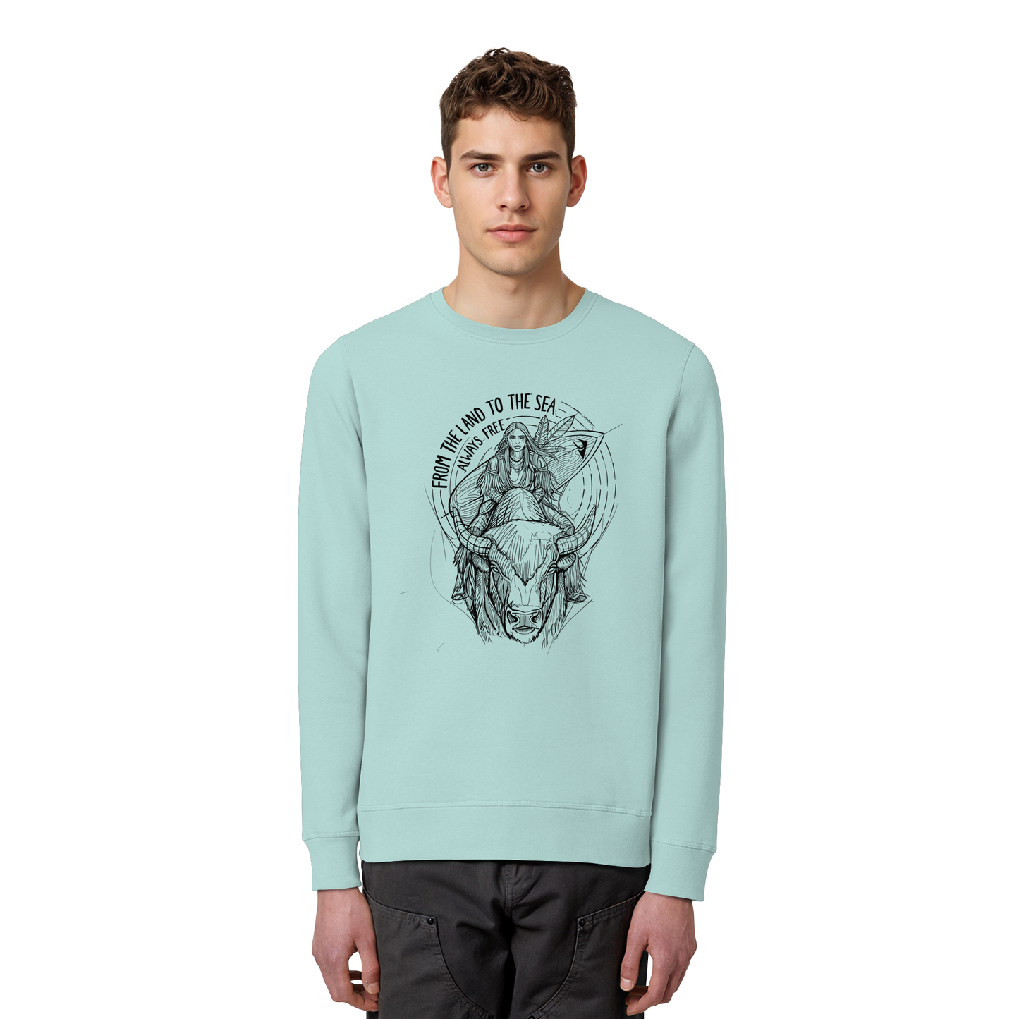 From the land to the sea, always free - Organic Basic Unisex Sweatshirt