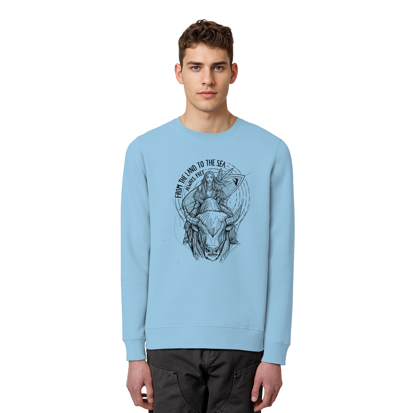 From the land to the sea, always free - Organic Basic Unisex Sweatshirt