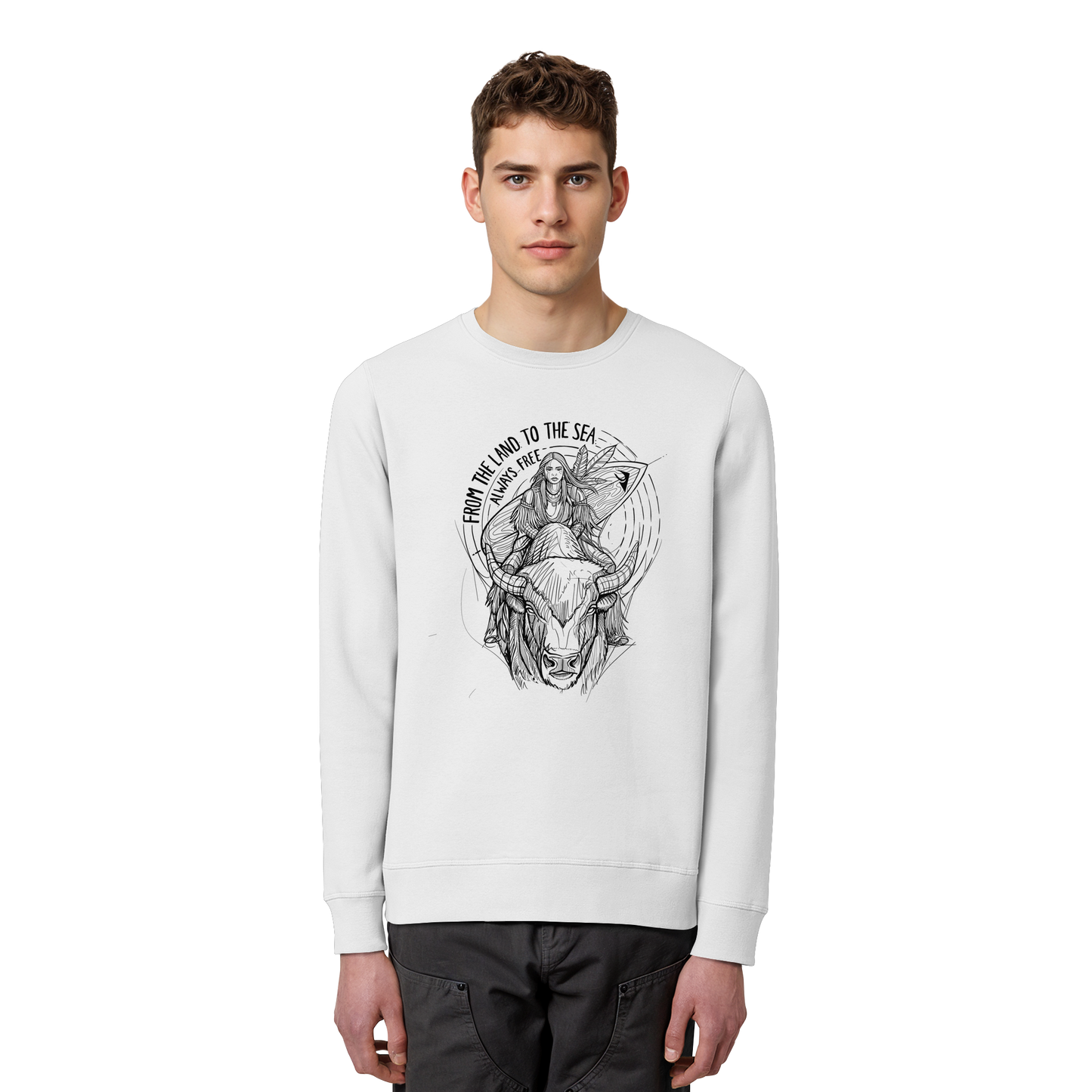 From the land to the sea, always free - Organic Basic Unisex Sweatshirt
